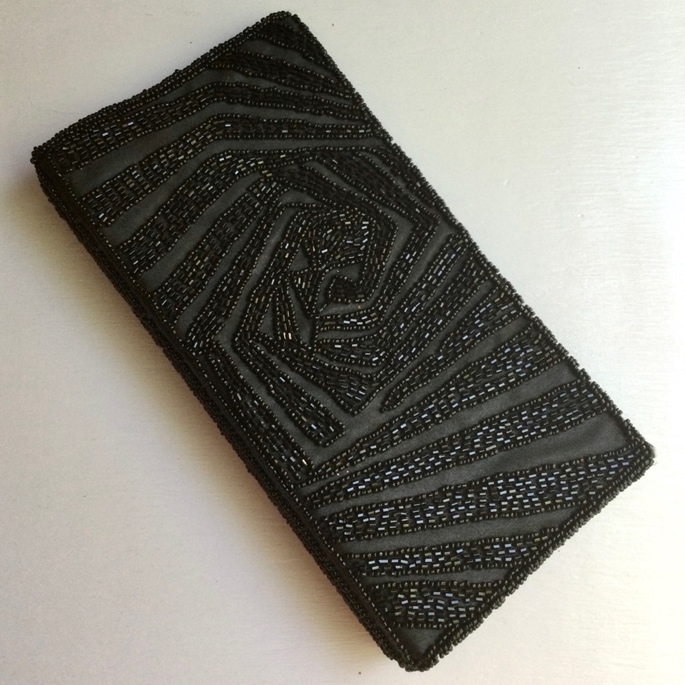 Bijoux Turner Beaded Black Clutch